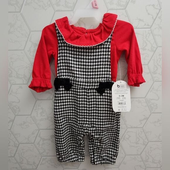 Nwt Lot of two Christmas Holiday Girls Outfits, Size 0-3 months - Picture 2 of 5